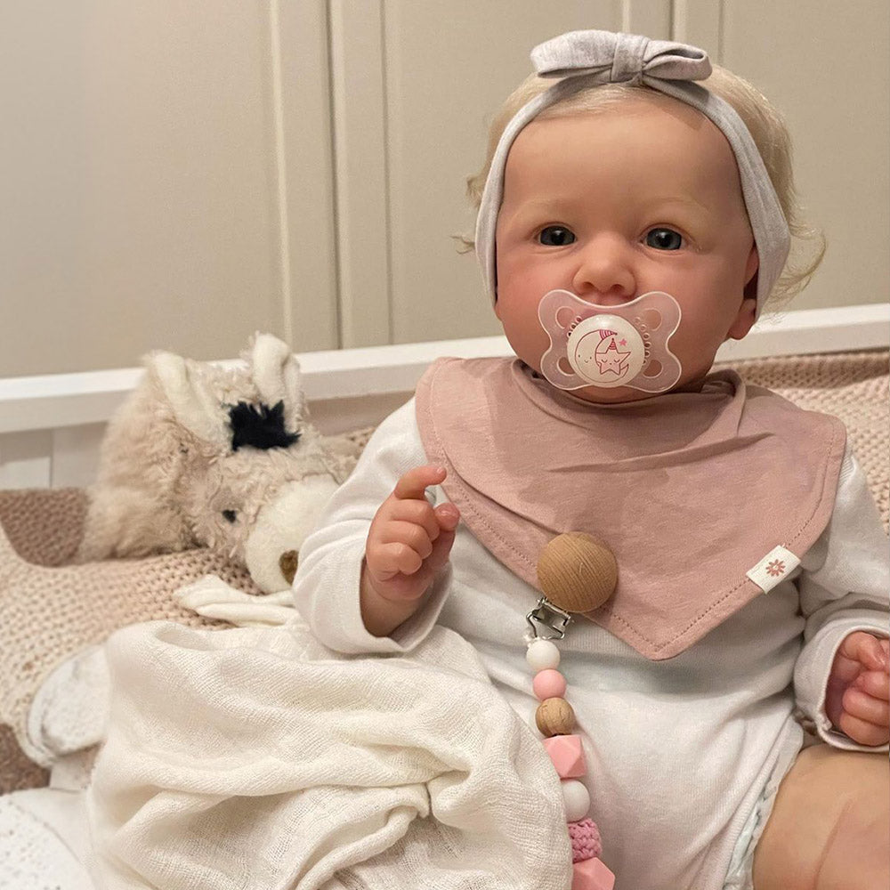 [Kids Gifts 2024] [Heartbeat💖 & Sound🔊] 20" Lifelike Reborn Girl Baby Doll Named Piliya With Blonde Hair, Gifts For Kids