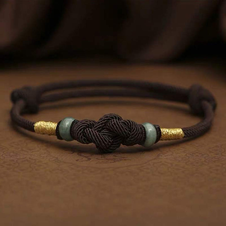 BWOOOH Red String Jade Luck Fortune Knot Braided Couple Bracelet