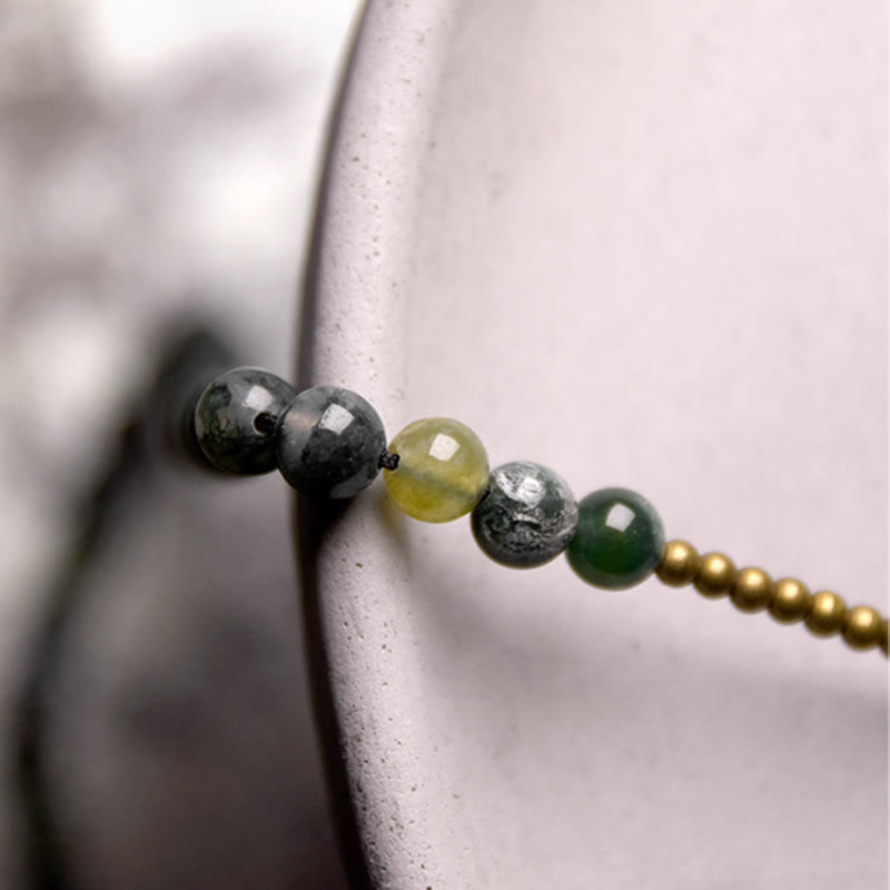 BWOOOH Moss Agate Copper Lucky Multilayer Bracelet