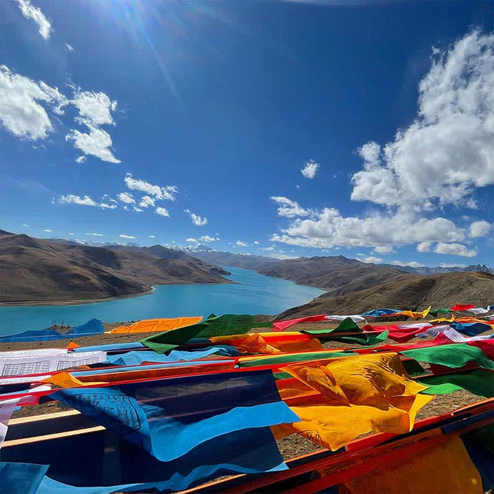 Buddha Stones Tibetan 5 Colors Windhorse Auspicious Outdoor 25 Pcs Prayer Flag