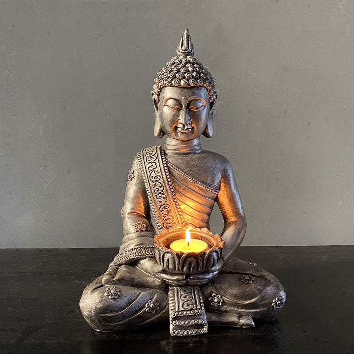 BWOOOH Tibetan Buddha Blessing Decoration Candlestick | natural stone spiritual bracelet for healing and mindful living
