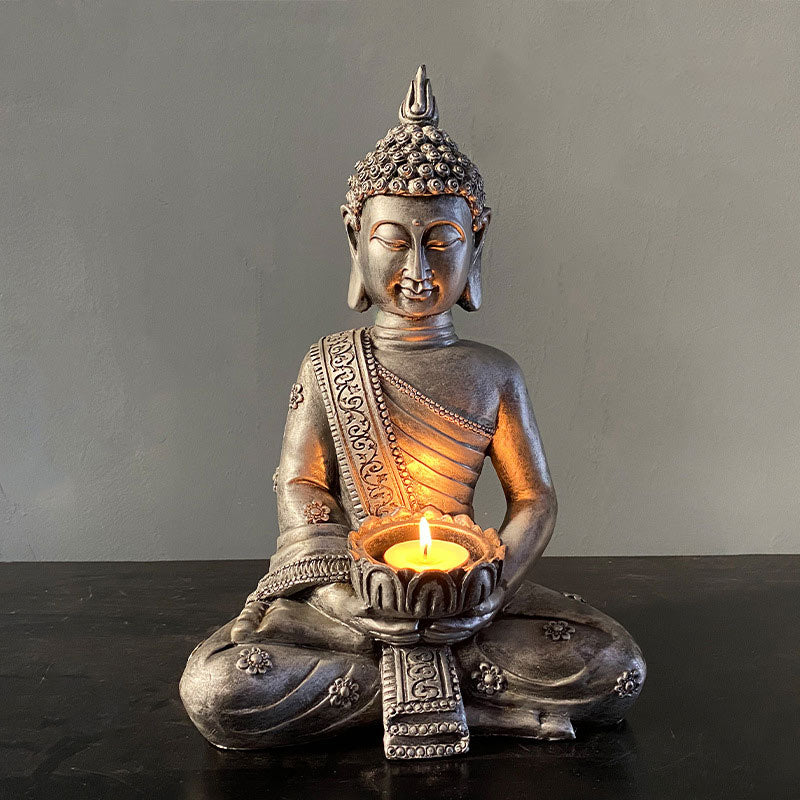 BWOOOH Tibetan Buddha Blessing Decoration Candlestick | natural stone spiritual bracelet for healing and mindful living