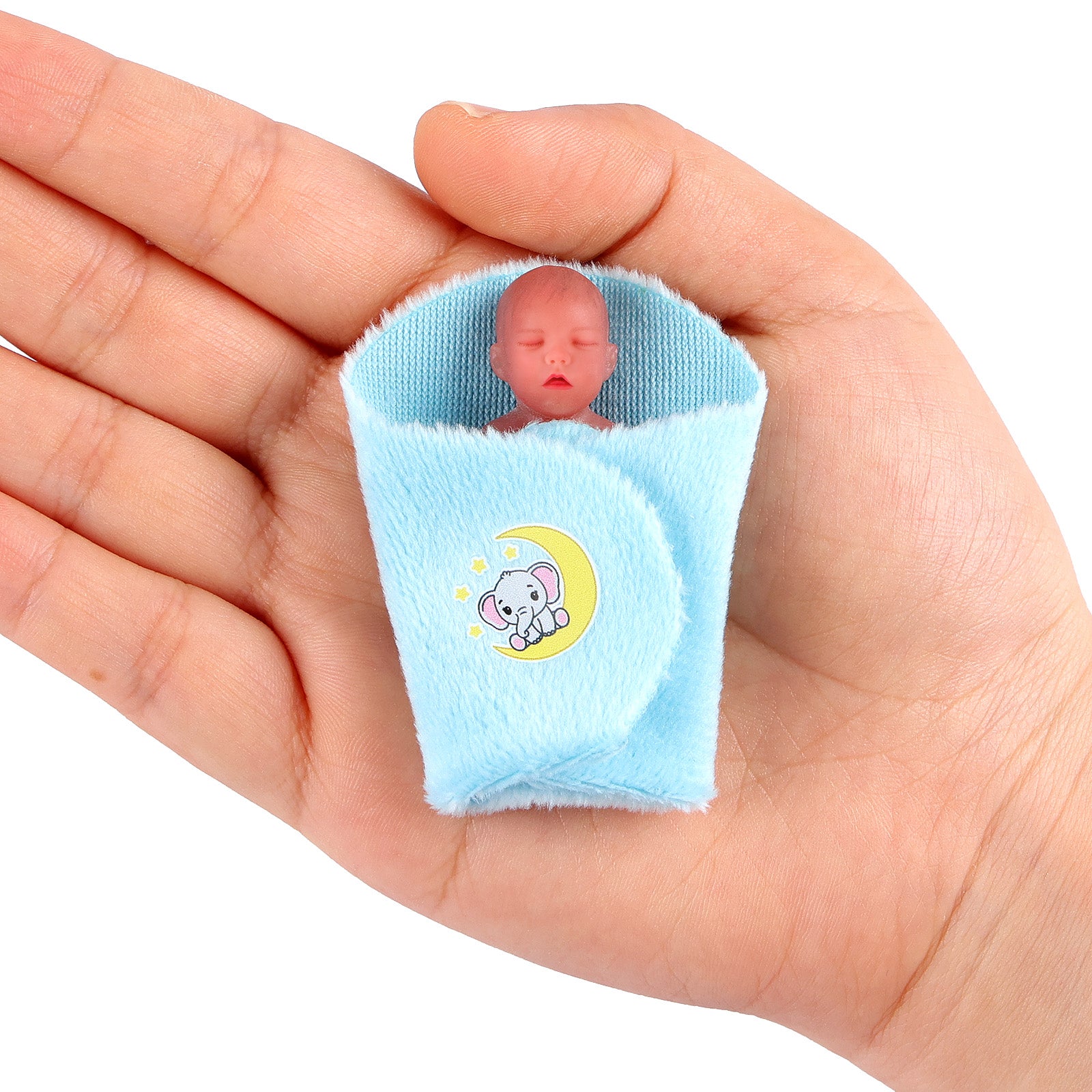 Full Platinum Solid Silicone Star Product 3 Inches Mini Sleeping Baby Doll Girl with Free Delicate Furniture Accessories