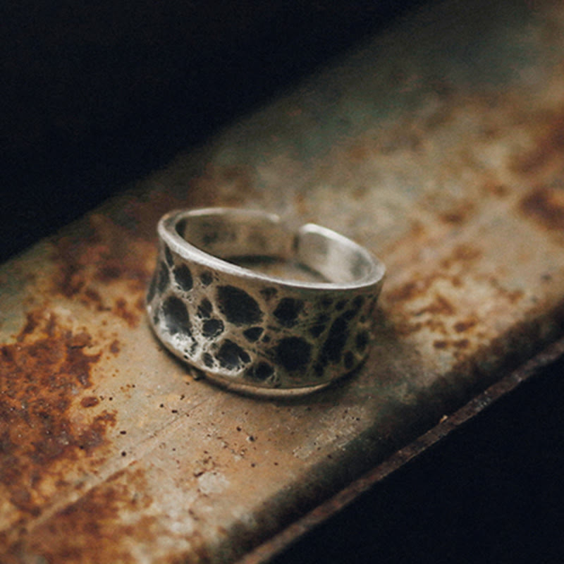 BWOOOH 925 Sterling Silver Bump Texture Design Protection Ring