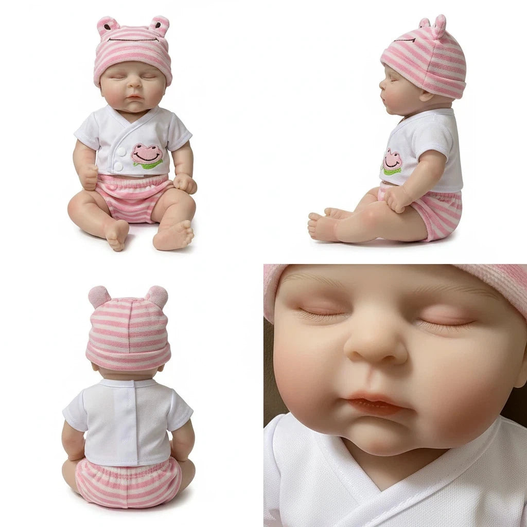 "Pink and Chubby" 12-inch Healing Rebirth Doll - Medical-grade Silicone, Realistic Mouth Movement
