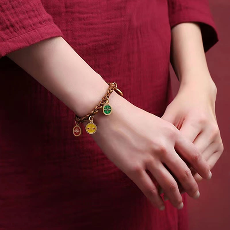 BWOOOH Tibetan Five God Of Wealth Thangka Luck Braid String Bracelet