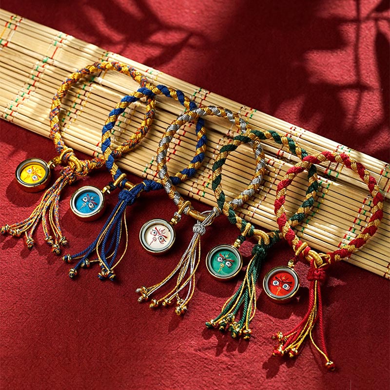 BWOOOH Handmade Tibetan Five God Of Wealth Dragon Scale Rope Luck Braid Bracelet