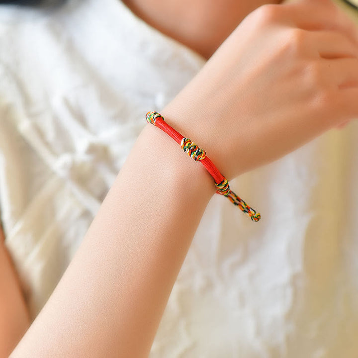 BWOOOH Tibetan Handmade Colorful King Kong Knot Lucky Protection Braid String Bracelet