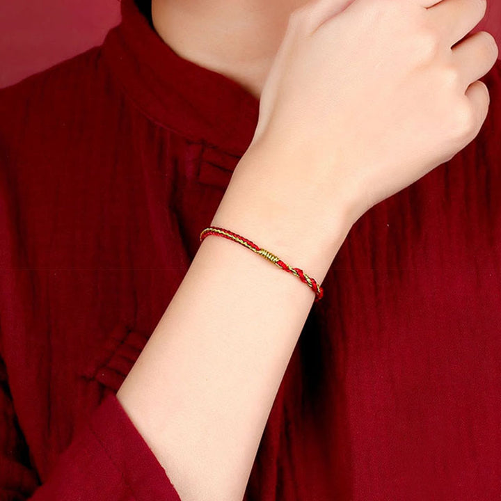 BWOOOH Handmade Chinese Zodiac Rabbit Rooster Rat Horse Dragon Protection Braid String Bracelet