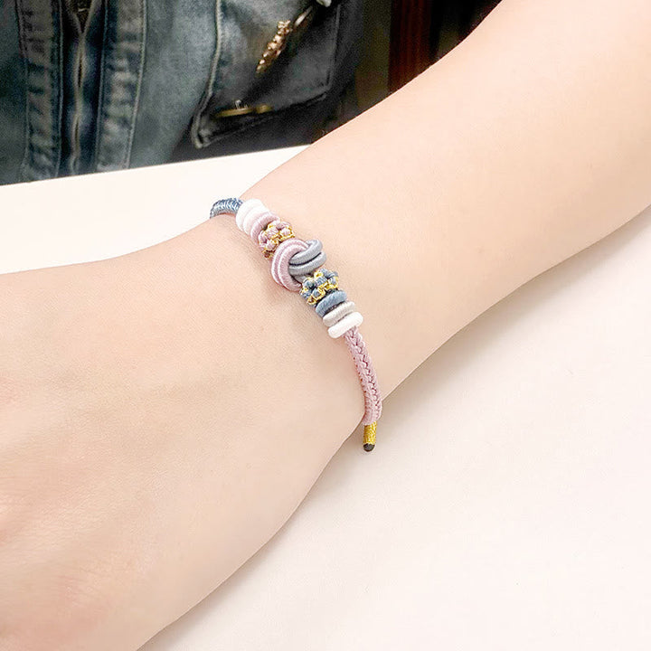 BWOOOH Two-Color Rope Handcrafted Eight Thread Peace Knot Luck Connection Bracelet  -  Thread Tibetan bracelet for spiritual...