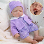 LullabyLove 12-inch Solid Silicone Reborn Baby - Bathable, Flexible Limbs, Realistic Eye Material, Authentic Texture, Sleep Companion Doll