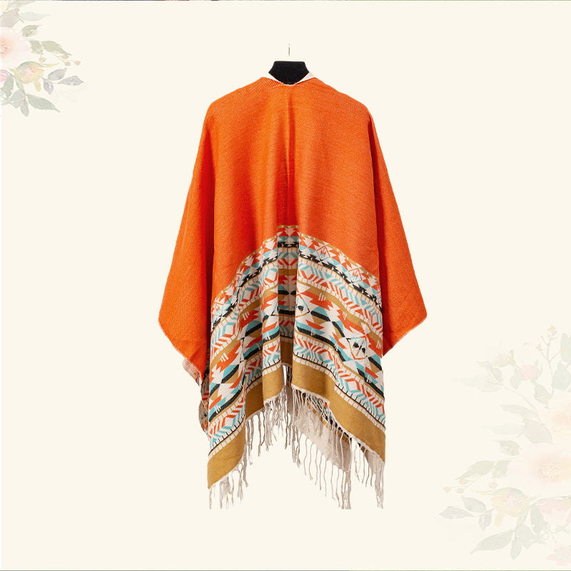 BWOOOH Tibetan Shawl Colorful Geometry Winter Cozy Travel