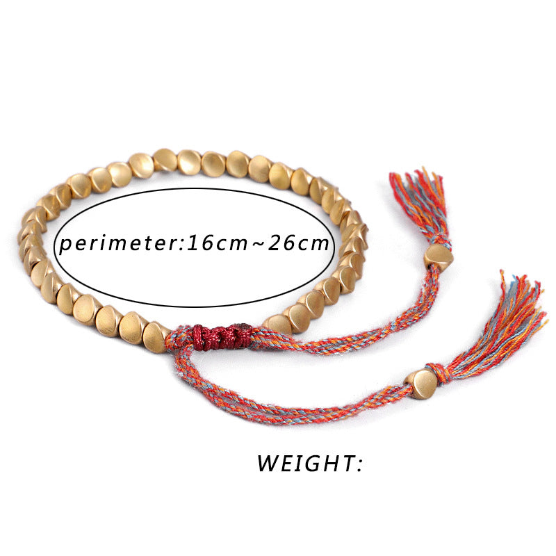 BWOOOH Tibetan Copper Beads Healing Luck Bracelet