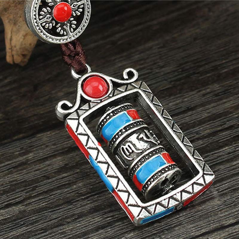 BWOOOH Six True Words Prayer Wheel Rotation Knot Blessing Keychain Decoration | spiritual healing bracelet