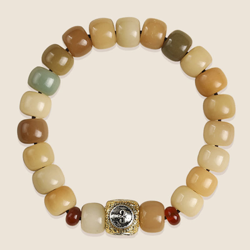 BWOOOH Natural Bodhi Seed The Lord of the Corpse Forest Om Mani Padme Hum Wisdom Bracelet