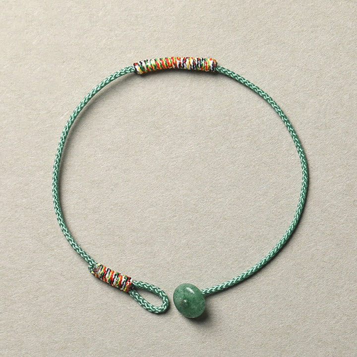 BWOOOH Tibetan Handmade Green Aventurine Luck Protection Braided Rope Bracelet – Green Aventurine Tibetan bracelet for healing and spiritual wellness