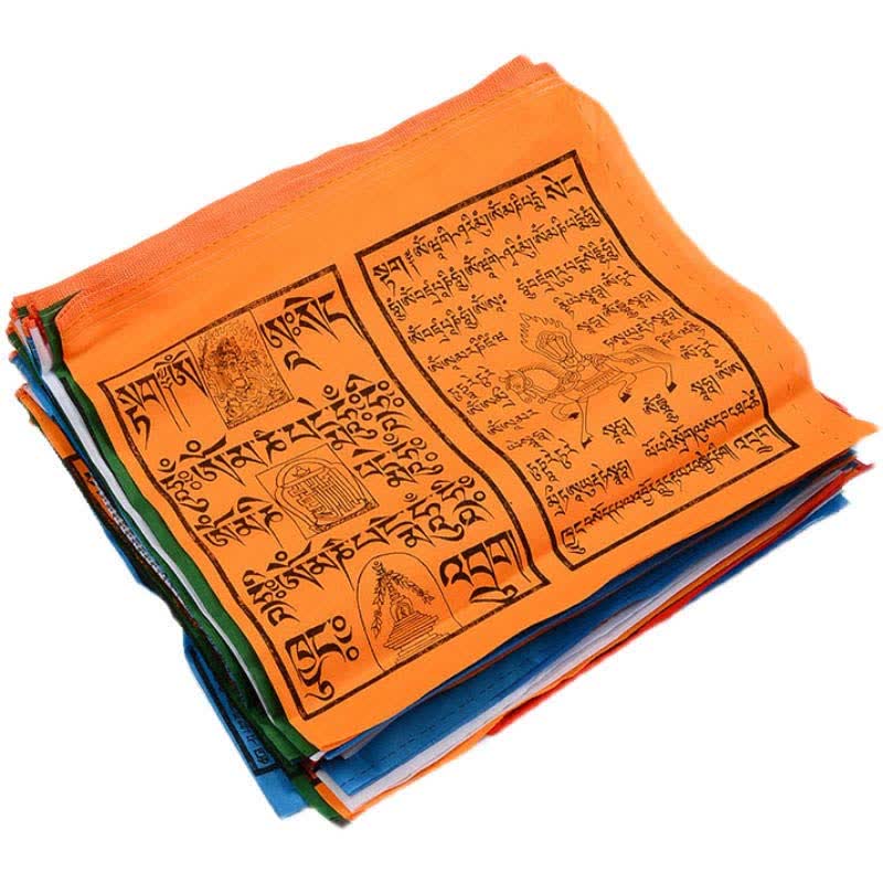 Buddha Stones Tibetan 5 Colors Windhorse Auspicious Outdoor 25 Pcs Prayer Flag
