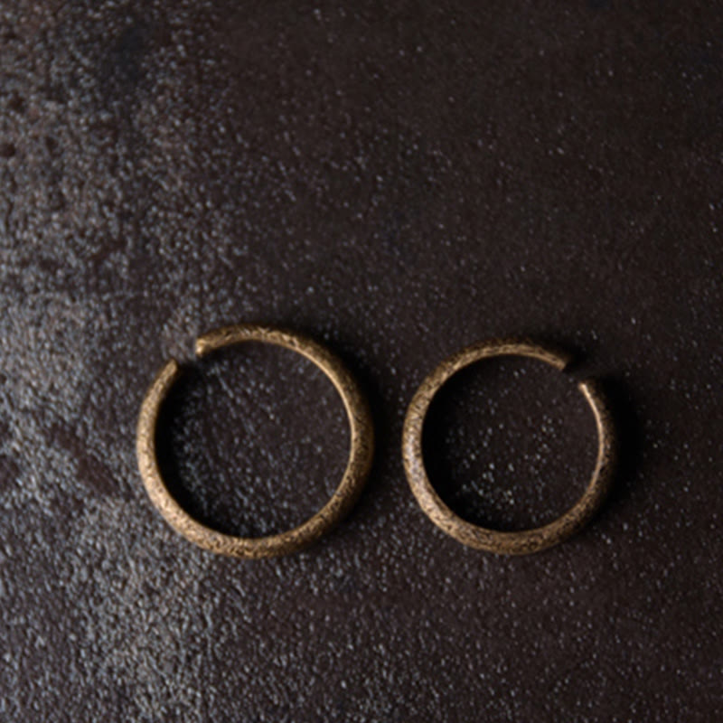 BWOOOH Tibetan Vintage Texture Design Copper Luck Couple Ring