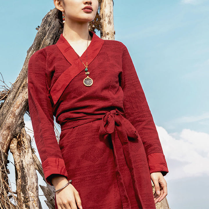BWOOOH Tibetan Dress Clothing Lhasa Long Wrap Dress Maxi 
