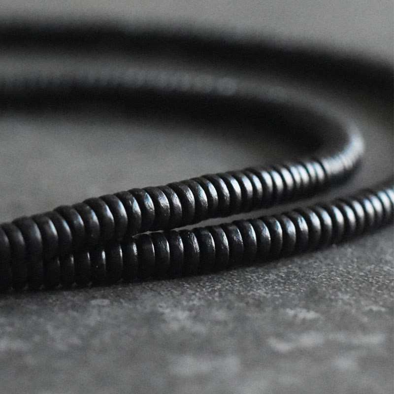 BWOOOH Ebony Wood Brass Copper Balance Multilayered Bracelet