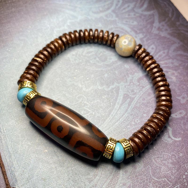 BWOOOH Tibetan Nine-Eye Dzi Bead Wealth Bracelet