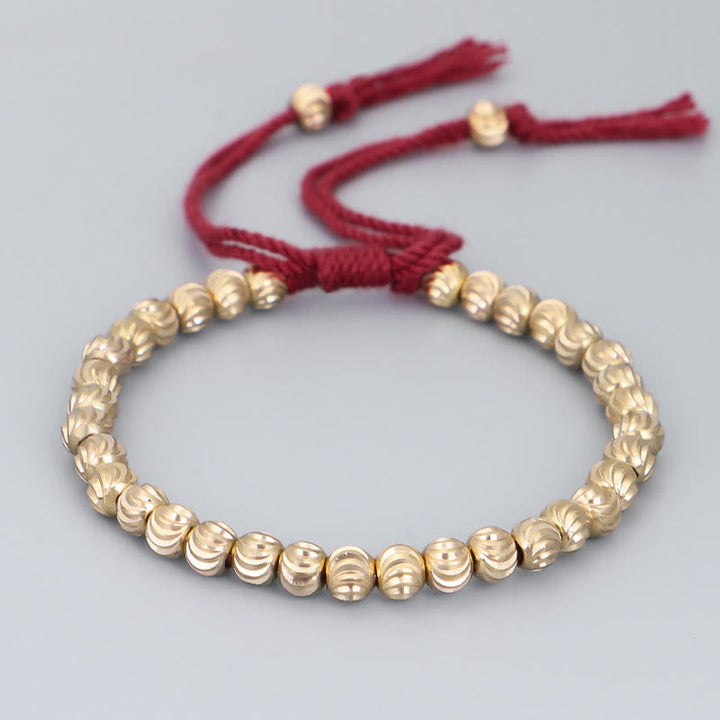 BWOOOH Tibetan Handmade Copper Bead Luck String Bracelet | natural stone spiritual bracelet for healing and mindful living