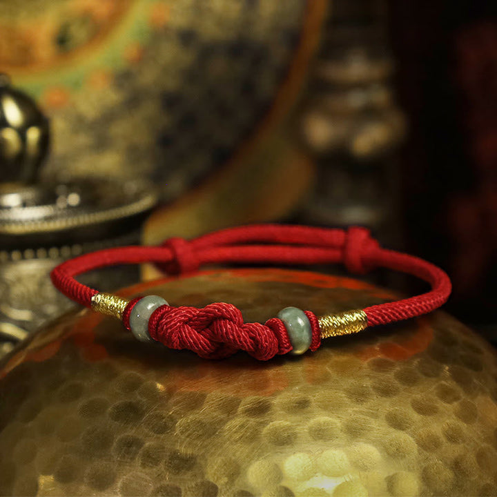 BWOOOH Red String Jade Luck Fortune Knot Braided String Bracelet