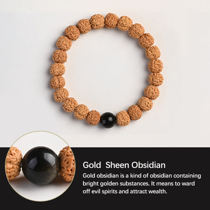 BWOOOH Tibet Rudraksha Bodhi Seed Wealth Auspiciousness Bracelet | spiritual healing bracelet