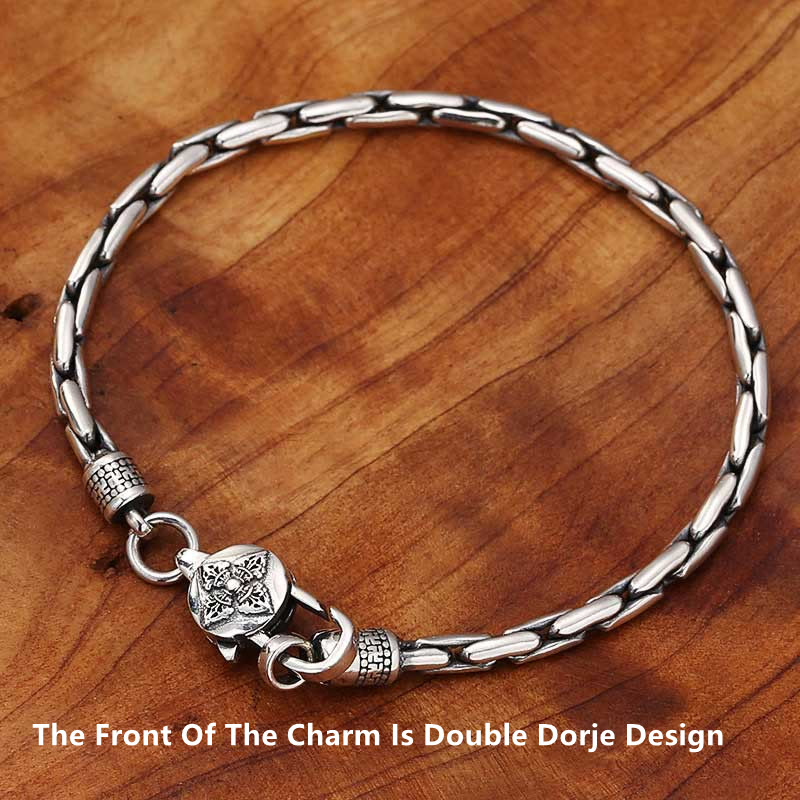 BWOOOH Tibetan Double Dorje Om Mani Padme Hum Buddha Swastika Vajra Strength Bracelet