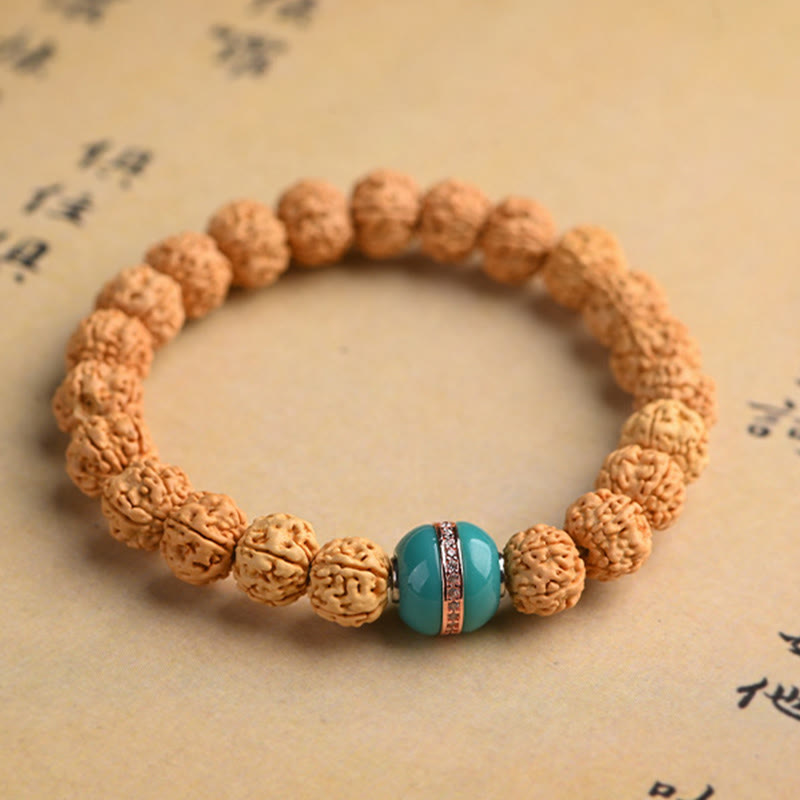 BWOOOH Tibet Rudraksha Bodhi Seed Wealth Auspiciousness Bracelet | spiritual healing bracelet