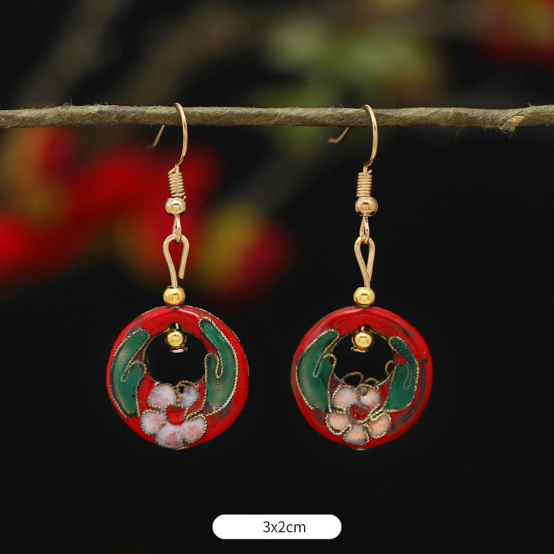 BWOOOH Lotus Butterfly Flower Alloy Copper Enlightenment Drop Earrings