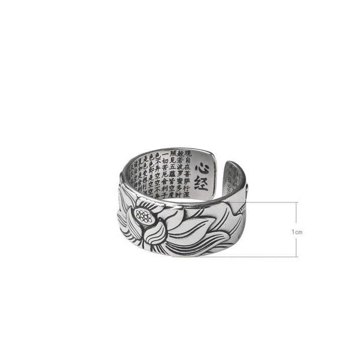 BWOOOH Tibetan Lotus White Copper Enlightenment Ring