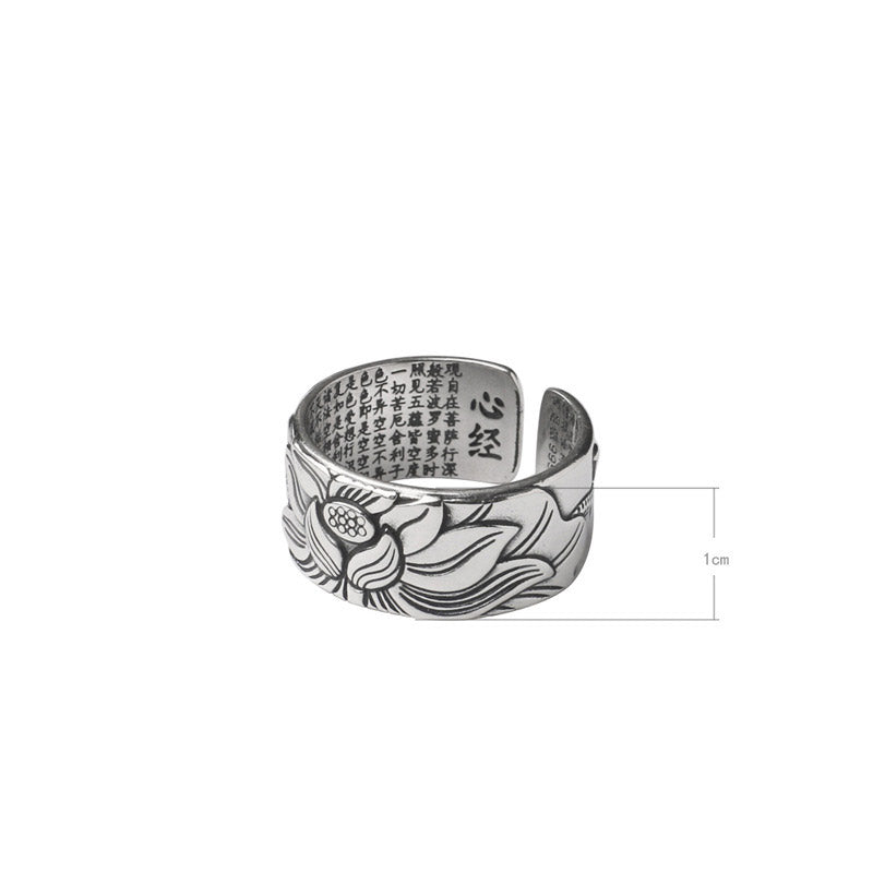 BWOOOH Tibetan Lotus White Copper Enlightenment Ring