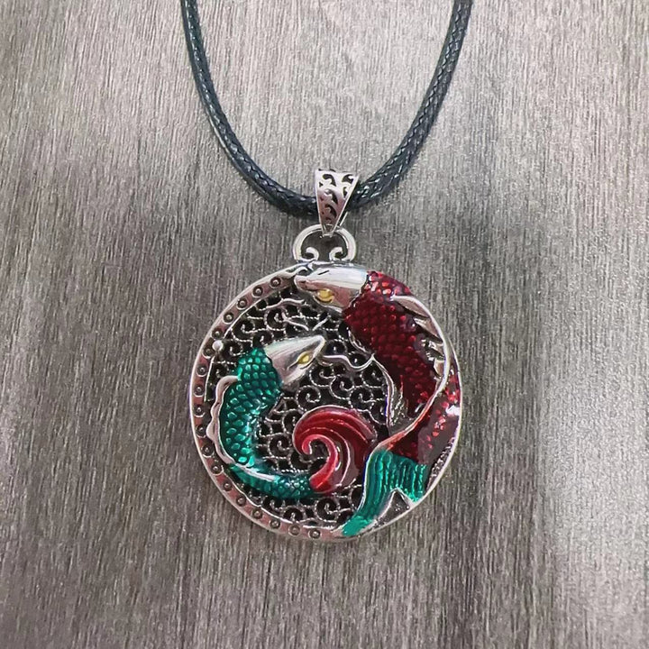 BWOOOH Tibetan Copper Koi Fish Healing Necklace
