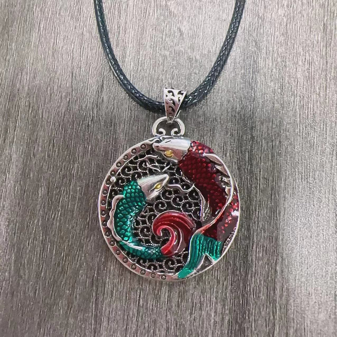 BWOOOH Tibetan Copper Koi Fish Healing Necklace
