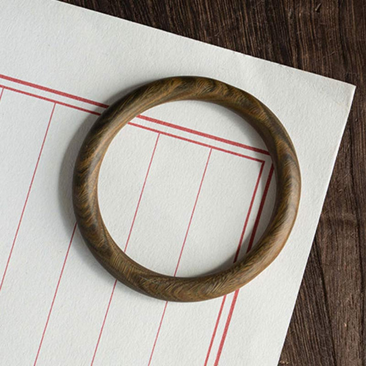 BWOOOH Tibetan Small Leaf Red Sandalwood Ebony Green Sandalwood Protection Bracelet Bangle