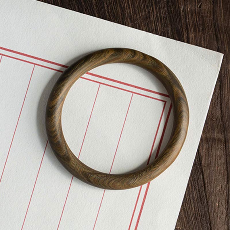 BWOOOH Tibetan Small Leaf Red Sandalwood Ebony Green Sandalwood Protection Bracelet Bangle