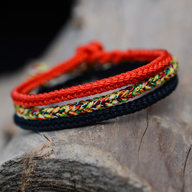 BWOOOH Tibetan Handmade Eight Thread Peace Knot Protection Braided String Bracelet