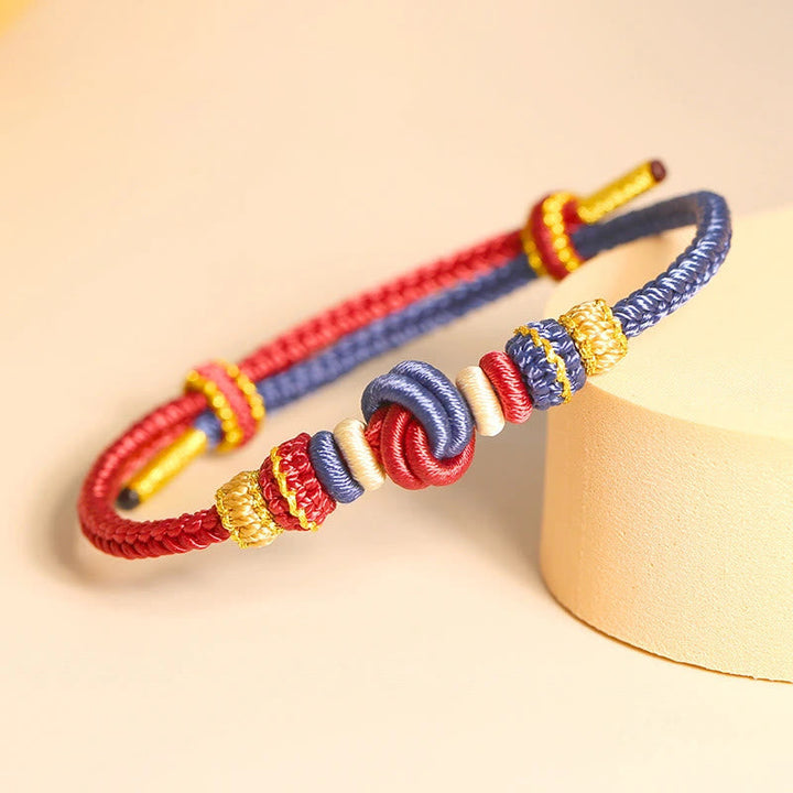 BWOOOH Two-Color Rope Handcrafted Eight Thread Peace Knot Luck Connection Bracelet  -  Thread Tibetan bracelet for spiritual...
