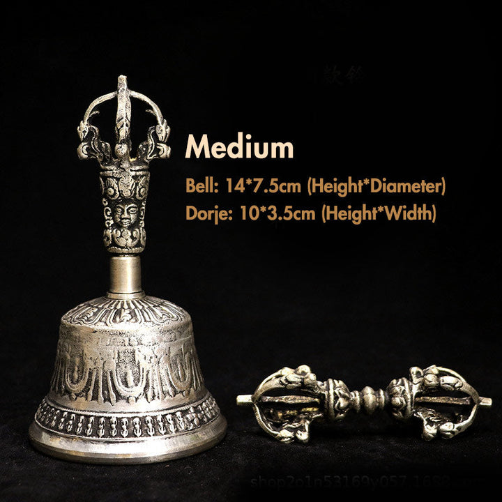 BWOOOH Tibetan Meditation Bell and Vajra Dorje Copper Decoration Set | spiritual healing bracelet