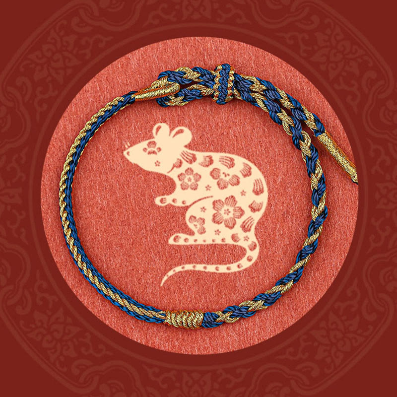 BWOOOH Handmade Chinese Zodiac Rabbit Rooster Rat Horse Dragon Protection Braid String Bracelet