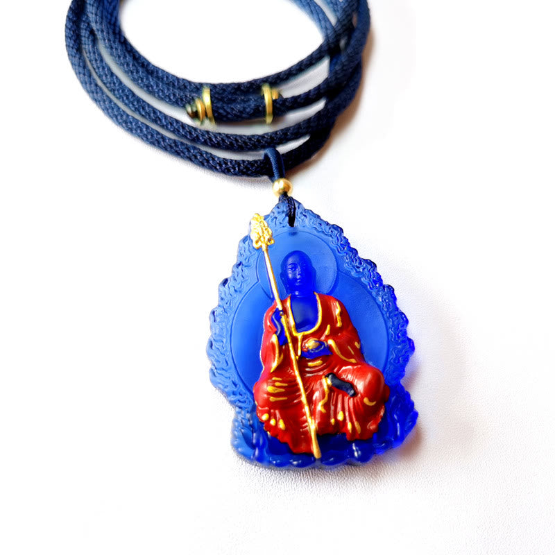 BWOOOH Ksitigarbha Buddha Liuli Crystal Compassion Amulet Necklace Pendant