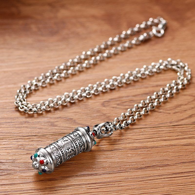 BWOOOH Tibetan Om Mani Padme Hum Focus Necklace Pendant