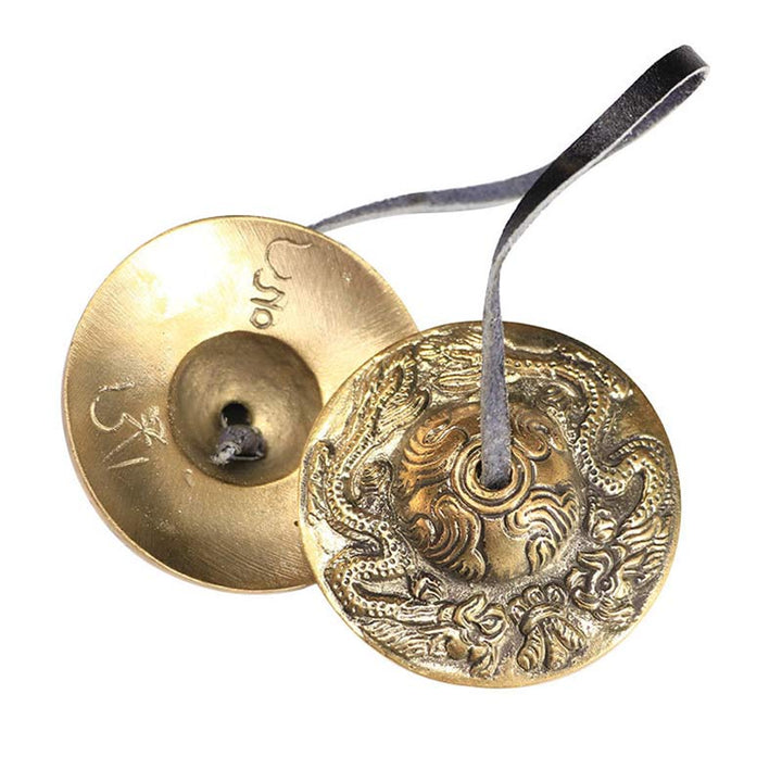BWOOOH Tibetan Tingsha Bell Six True Words Dragon Copper Balance Decoration With Bag | spiritual healing bracelet