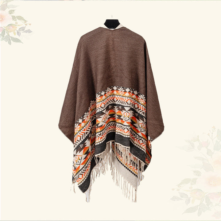 BWOOOH Tibetan Shawl Colorful Geometry Winter Cozy Travel