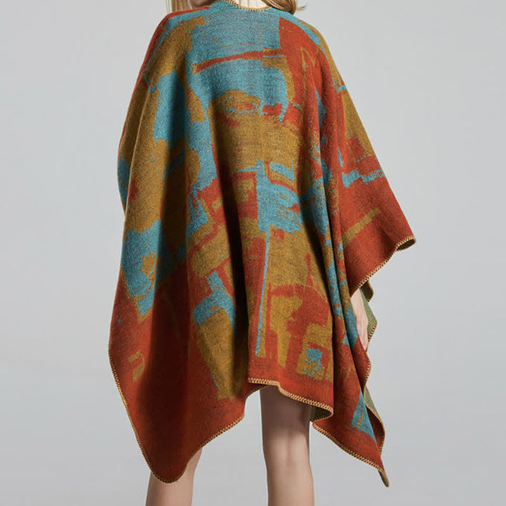 BWOOOH Tibetan Orange Shawl Warm Cloak Scarf