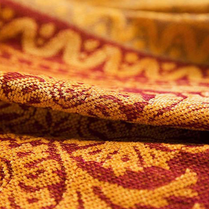 BWOOOH Tibetan Floral Pattern Hand-Dyed Craftsman Blanket
