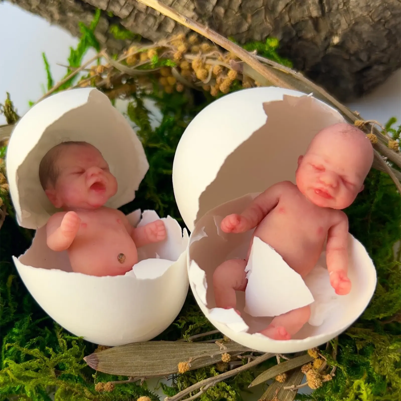 3 Inches Mini Reborn Full Soft Solid Silicone Baby Doll Girl with Posable & Flexible Limbs That Just Like A Real Baby