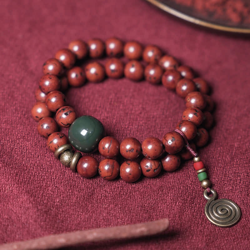 BWOOOH Bodhi Seed Cyan Jade Copper Peace Luck Bracelet