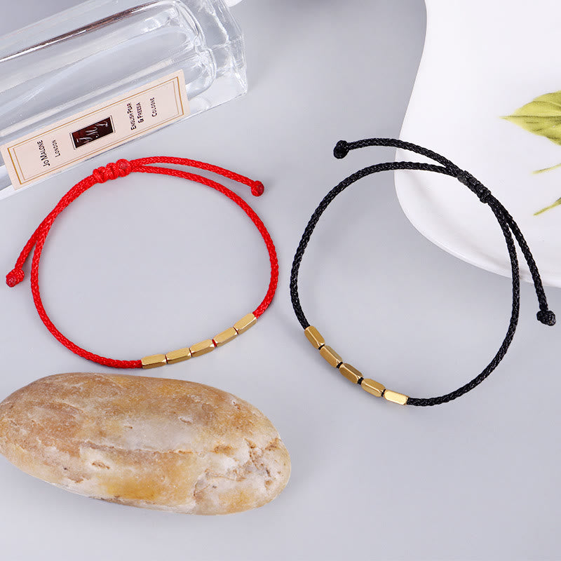 BWOOOH Handcrafted Copper Bead Protection Braided String Bracelet